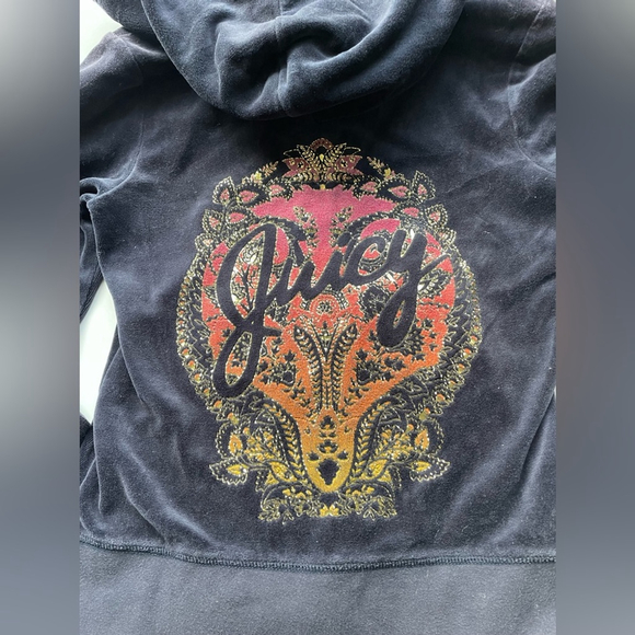 Juicy Couture navy blue Velour Zip Hoodie – Size Small - Picture 5 of 8